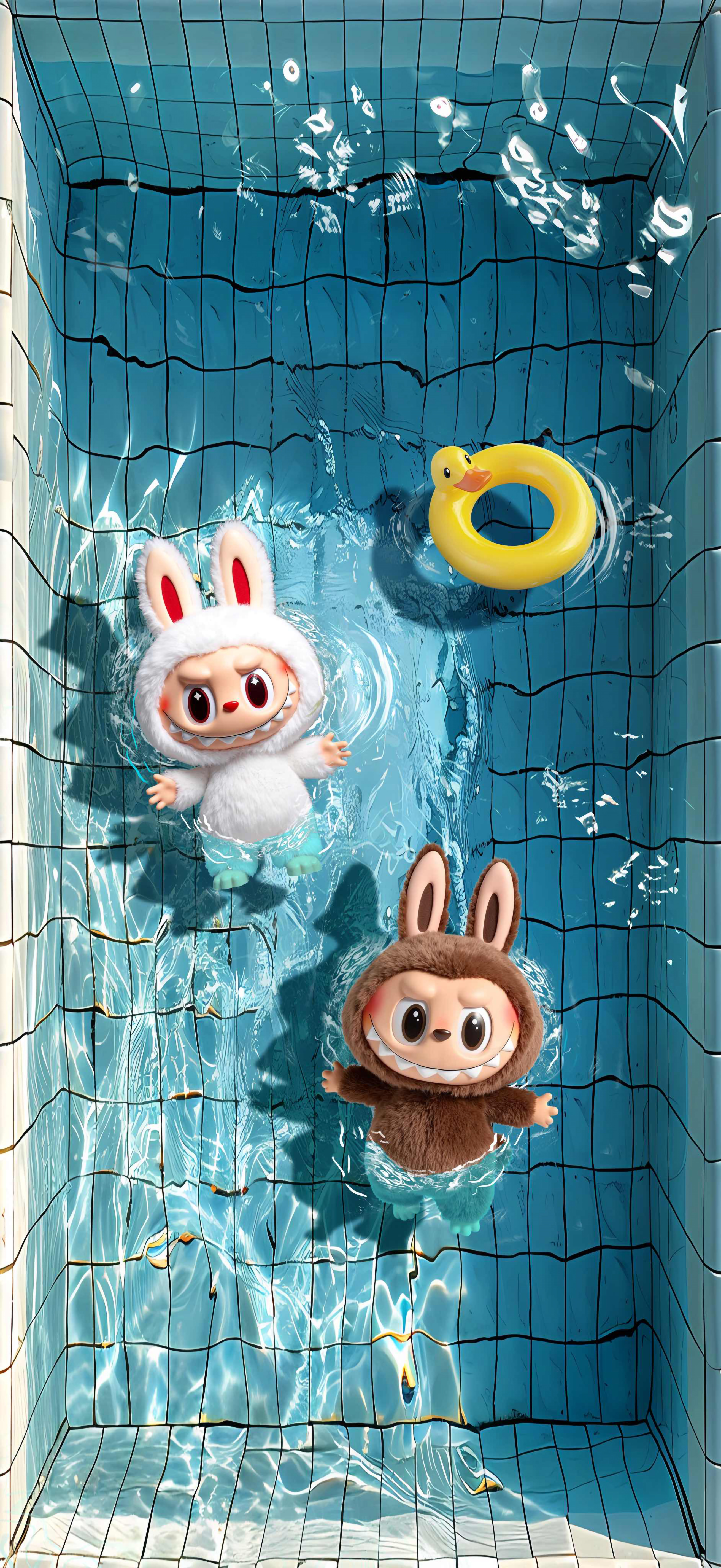 pool day duo labubu
